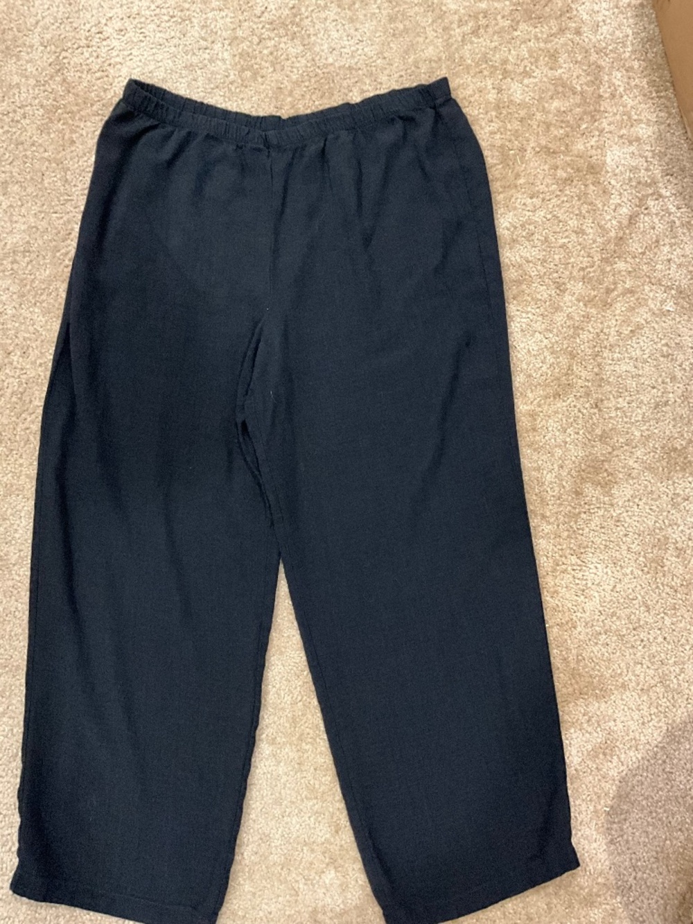 Eileen Fisher, L, black lightweight pants, Linen/nylon/viscose